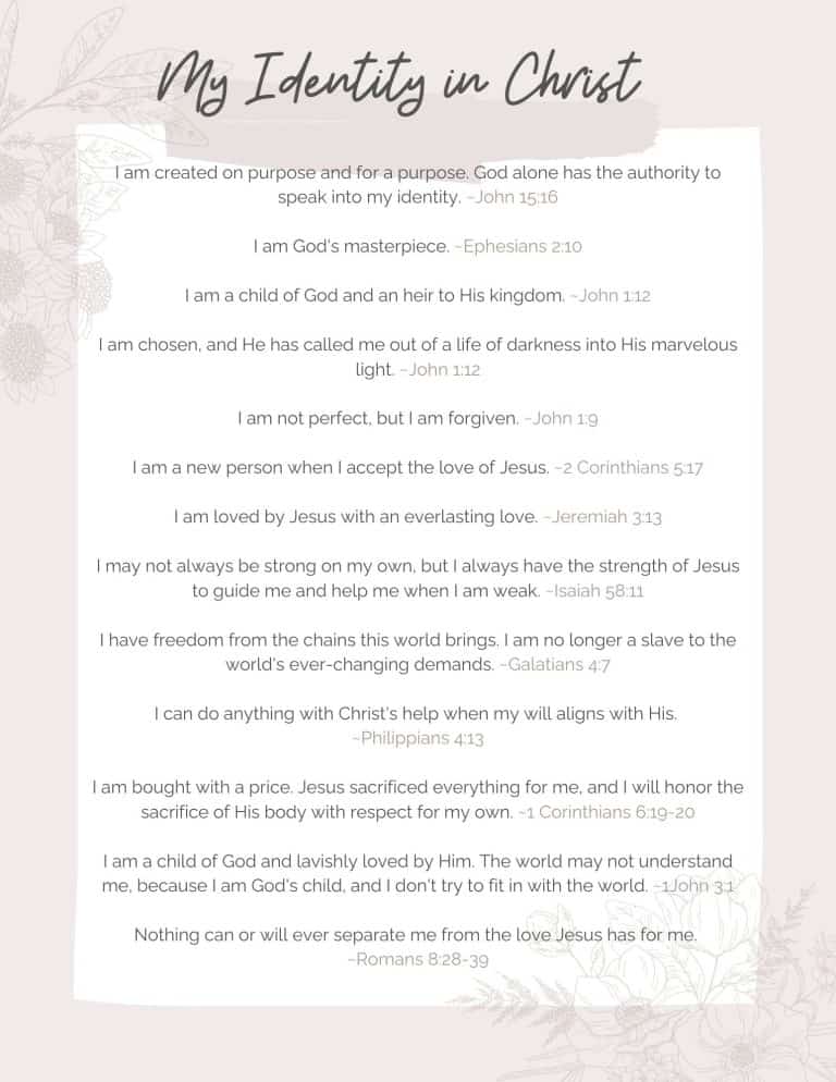 What is my Identity in Christ? + Free Printable - Her Soul is Beautiful